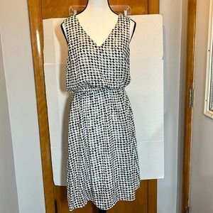 White House Black Market Dress Women's ‎ White Black Check Sleeveless Lined